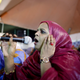 A traditional griot singer Noura Mint Seymali sings at a Moorish marriage ceremony in Nouakchott. Mauritania